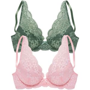 PETITE FLEUR BH  donkergroen / rosa