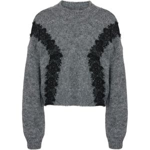 Noisy may Trui 'NMSUTTON'  donkergrijs / zwart