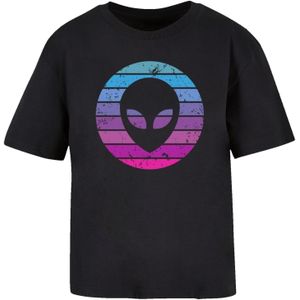 F4NT4STIC Shirt 'Alien Kopf'  azuur / lila / fuchsia / zwart