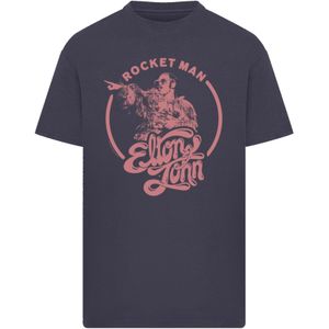 F4NT4STIC Shirt 'Elton John Rocketman'  donkerblauw / rosa