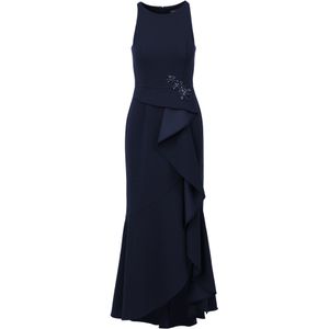 Adrianna Papell Avondjurk 'Beaded Crepe Halter Gown'  donkerblauw