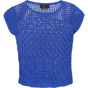faina Gebreide top  kobaltblauw