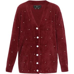 faina Gebreid vest  donkerrood