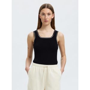 SELECTED Gebreide top  beige / zwart