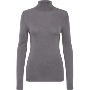 ICHI - MAFA - Trui - Grijs - Slanke Pasvorm - Lange Mouw