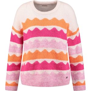 Key Largo Trui 'Waves'  oranje / rosa / pastelroze