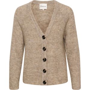 My Essential Wardrobe Gebreid vest  beige gemêleerd