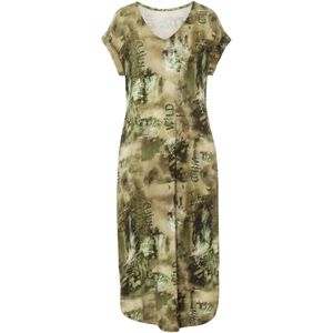 Cocktailjurk - V-hals - Viscose - Normale Pasvorm - Kwartmouw