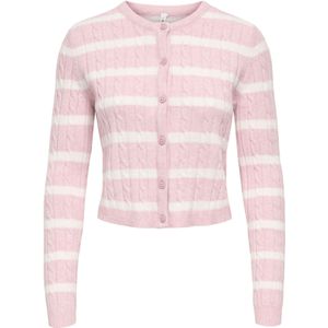 ONLY Gebreid vest 'ONLKATIA'  rosa / wit
