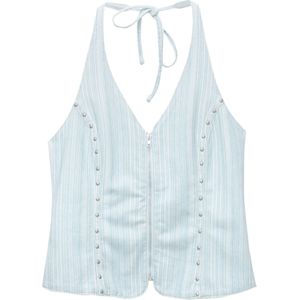 Pull&Bear Top  pastelblauw / lichtblauw / offwhite