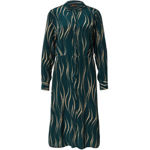 King Louie Blousejurk 'Mina'  crème / donkergroen