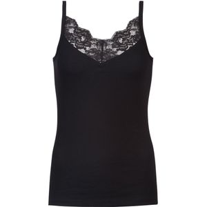 Spaghetti Top - Zwart - Biologisch Katoen - Mouwloos - Diepe V-hals
