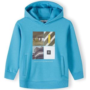 MINOTI Sweatshirt  hemelsblauw / bruin / geel / wit