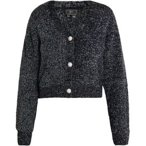 faina Gebreid vest  zwart / wit