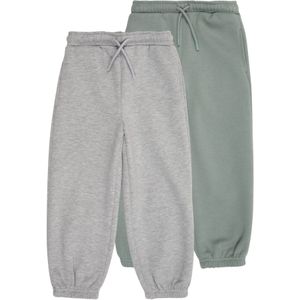 ABOUT YOU Broek 'Yara'  grijs gemêleerd / lichtgroen