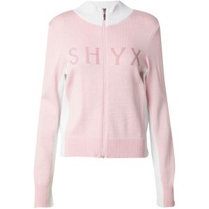 SHYX Gebreid vest  rosa / wit