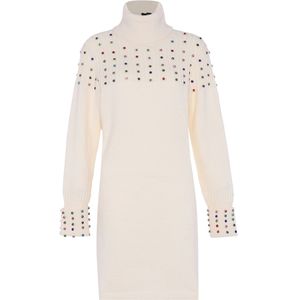 faina Gebreide jurk  blauw / groen / donkerlila / wolwit