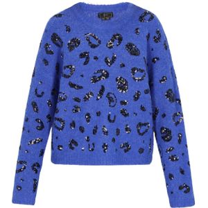 faina Oversized trui 'Fashion Look'  blauw / zwart