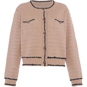 faina Gebreid vest  nude / zwart