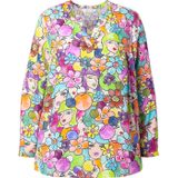 MIAMODA Blouse  blauw / neongroen / neonlila / oranje