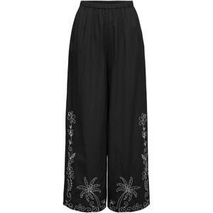 JDY - JDYEliza - Broek - Zwart/Wit - Wide Leg - Bloemenprint