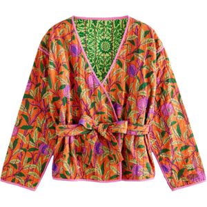 Next Kimono  cognac / groen / lila / donkerroze