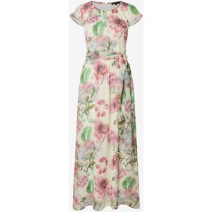 MORE & MORE - Jurk - Groen - Bloemenprint - Lang/maxi - Getailleerd