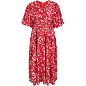 Apricot Jurk  rood / wit