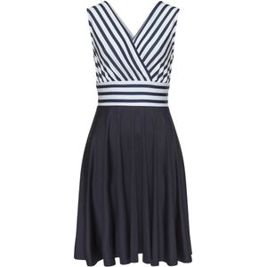 Lascana - Zomerjurk - Wit/Navy Gestreept - Wikkel-look - Strandjurk