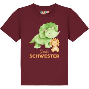 watabout.kids Shirt 'Dinosaurier 07 Große Schwester'  gemengde kleuren / bordeaux