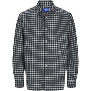 JACK & JONES Overhemd  donkergroen / wit