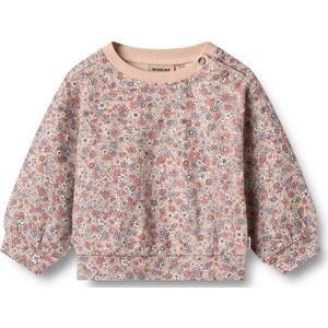 WHEAT Sweatshirt 'Lia'  smoky blue / pastelgroen / pastelroze / rood