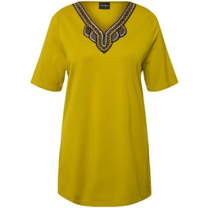 Ulla Popken Shirt  mosterd / zwart / zilver