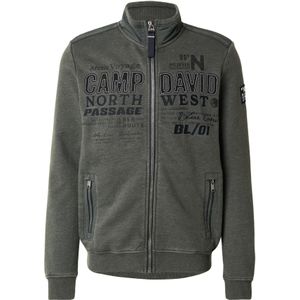 CAMP DAVID Sweatvest  donkergrijs / zwart / wit