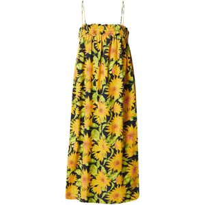 Warehouse Zomerjurk  geel / lichtgroen / rosa / zwart