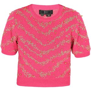 faina Trui  goud / groen / pink