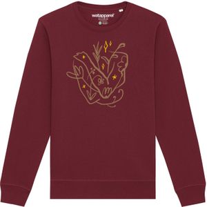 Watapparel Sweatshirt 'Self Love'  beige / geel / bourgogne