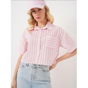 Bigdart Blouse  pink / wit