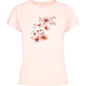 F4NT4STIC Shirt 'Rosa Blumenzweig'  poederroze / rood