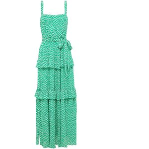 Tussah Jurk 'NATALIA'  groen / wit