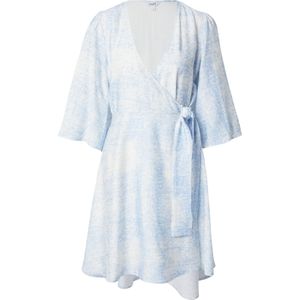 mbym Jurk 'Melik'  lichtblauw / wit