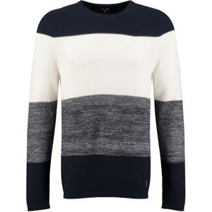 Key Largo Trui 'Jogi'  navy / blauw gemêleerd / wit