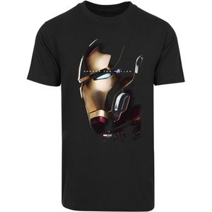 F4NT4STIC Shirt 'Marvel Avengers Endgame Iron Man Helm'  goud / bordeaux / zwart