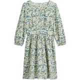 Marc O'Polo DENIM - Jurk - Indigo - Bloemenprint - Knielengte - Driekwart Mouw