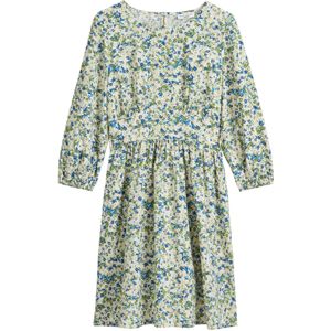 Marc O'Polo DENIM - Jurk - Indigo - Bloemenprint - Knielengte - Driekwart Mouw