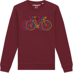 Watapparel Sweatshirt ' Fahrräder '  gemengde kleuren / bourgogne