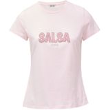 Salsa Jeans - Shirt - Rosa - Ronde Hals - Slanke Pasvorm