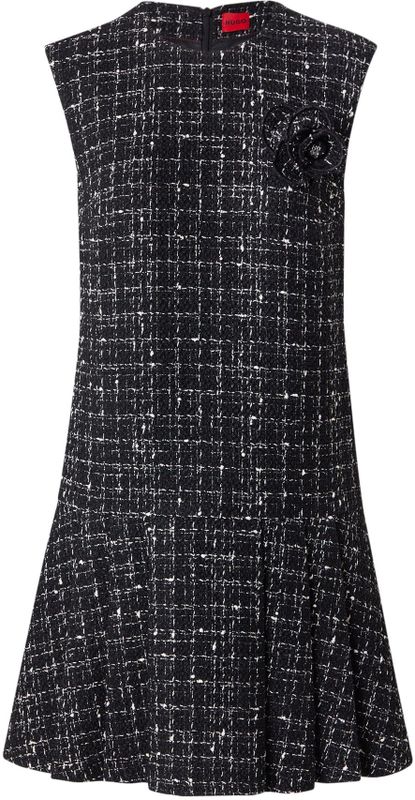 HUGO - Kablumi-1 - Jurk - Zwart/Wit - Mouwloos - Kort