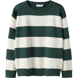 NAME IT Trui  donkergroen / wolwit