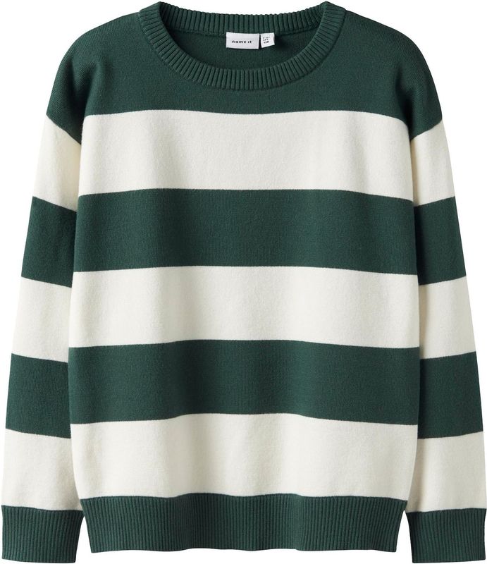 NAME IT Trui  donkergroen / wolwit